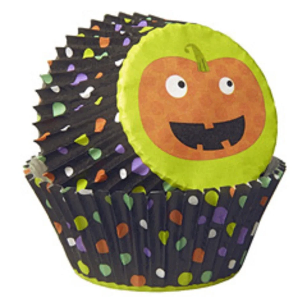 Wilton 225 Halloween Baking Cups Pumpkin Dots